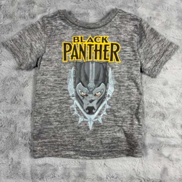 Black Panther Kids Gray T-Shirt - Picture 1 of 3